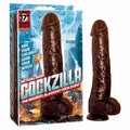 Cockzilla - 43 cm (17'') Dong with suction cup, the biggest, blackest cock ever in packaging design.