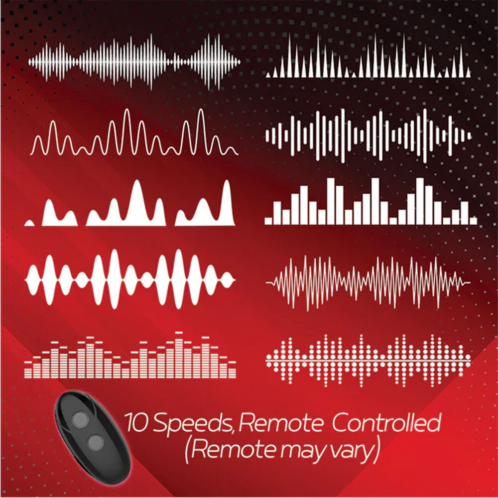 10 different vibration patterns for the usb rechargeable vibrating cock ring with remote control.