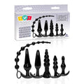 Try-Curious Anal Plug Kit - Black Anal Kit - Set of 6 Icon Brands Discreet Intimate Essentials.