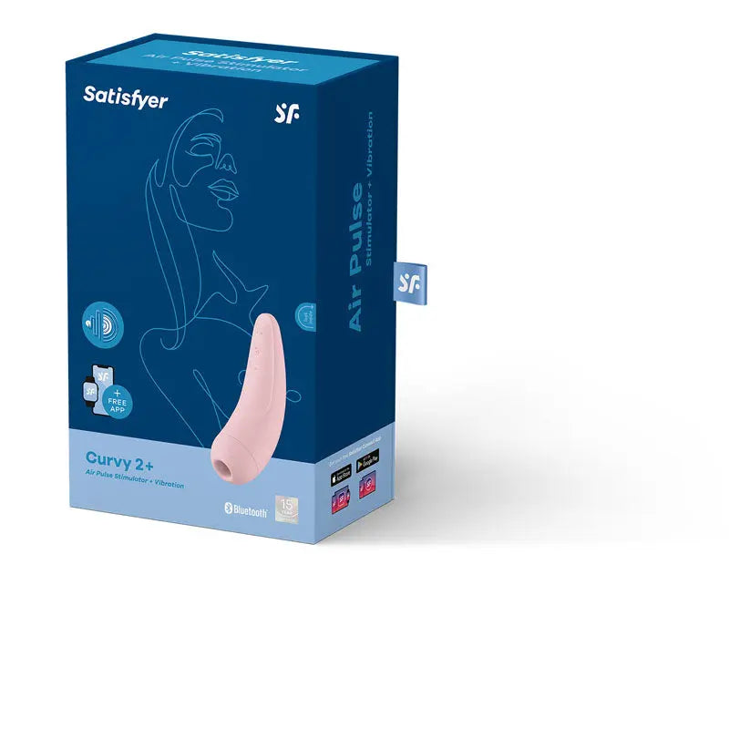 Satisfyer Curvy 2+ - App Contolled Touch-Free USB-Rechargeable Clitoral Stimulator with Vibration Satisfyer Discreet Intimate Essentials.