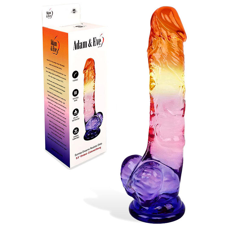 Adam & Eve SUNRISE DREAMS - 24 cm Dong with realistic design and ombré colors, perfect for intimate essentials for her.