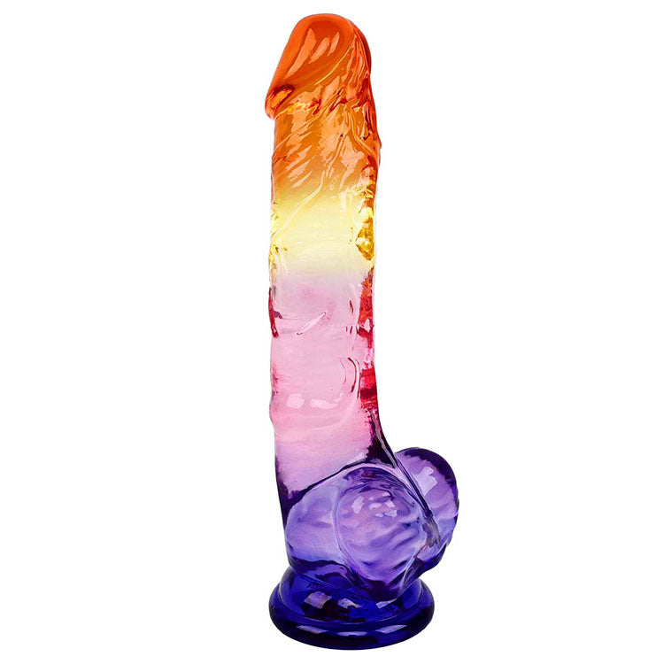 Adam & Eve SUNRISE DREAMS - 24 cm Dong, vibrant ombré dildo with realistic design and strong suction cup for hands-free play.