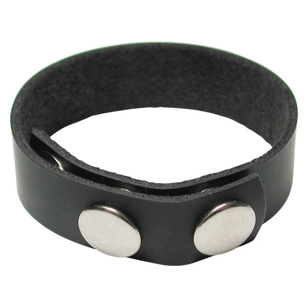 KinkLab 3 Snap Cock Ring -  Leather Adjustable Cock Ring made of durable leather with nickel-plated snaps for comfort.