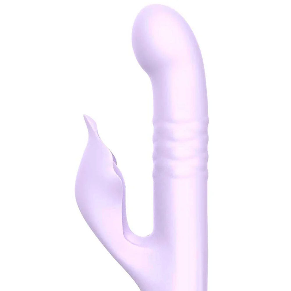 Adam & Eve EVES THROBBER - Lilac 25.4 cm USB Rechargeable Pulsating Rabbit Vibrator close-up.
