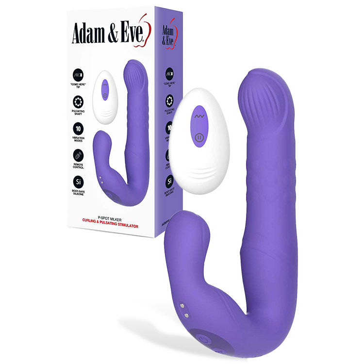 Adam & Eve P-SPOT MILKER - USB Rechargeable Curling & Pulsating Prostate Massager for ultimate intimate pleasure.