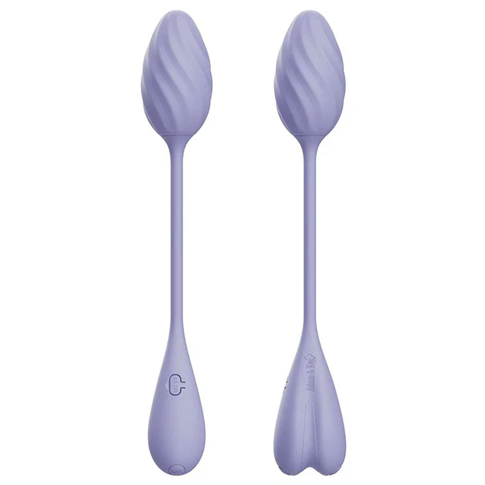 Adam & Eve SPIRAL LOVE Wearable Egg -  USB Rechargeable Wearable Vibrating Egg with Wireless Remote in lavender color.