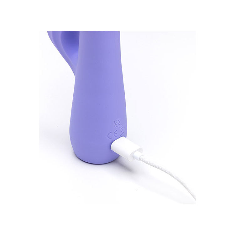 Adam & Eve GROOVY GLOW-UPS Wavie -  16.5 cm USB Rechargeable Rabbit Vibrator