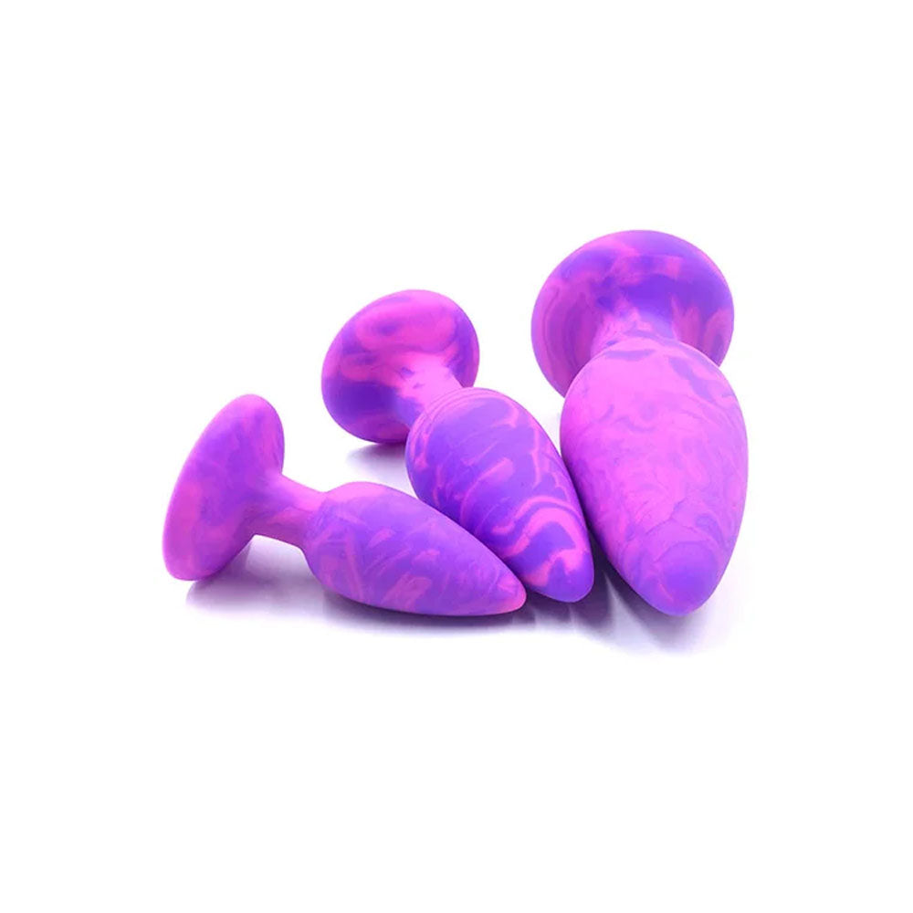 Adam & Eve COLOUR SWIRL Anal Plug Set - /Pink Butt Plugs - Set of 3 Sizes for intimate essentials.