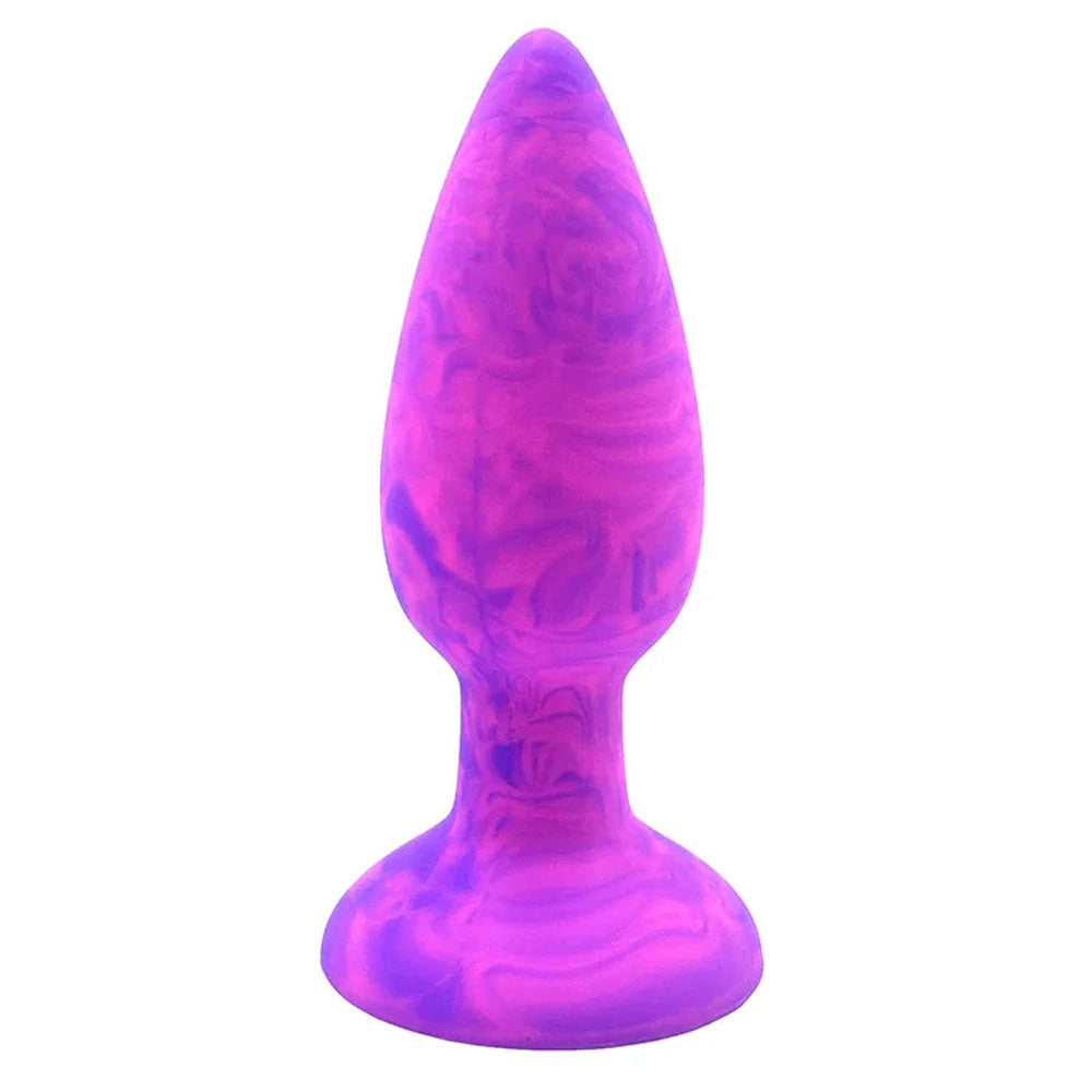 Adam & Eve COLOUR SWIRL Anal Plug Set - /Pink Butt Plugs - Set of 3 Sizes in vibrant purple swirl design.