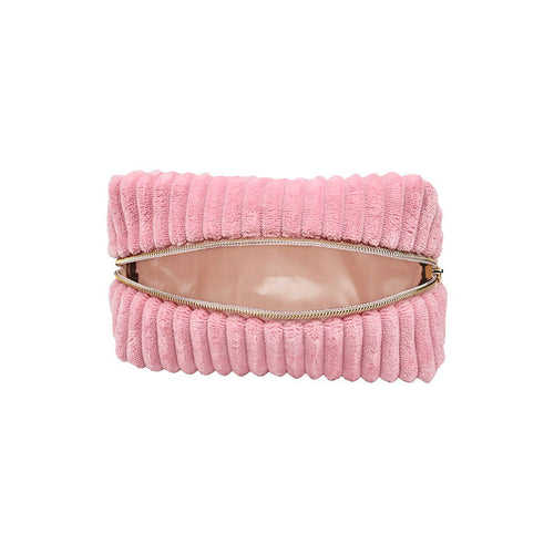 Adam & Eve EVES PLUSH STORAGE BAG - Private Storage Bag in soft pink color with a zippered opening.