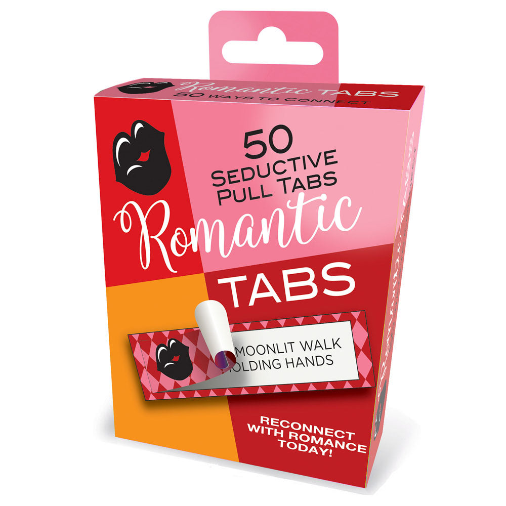 Romantic Tabs - Romantic Suggestions - Set of 50 packaging featuring playful activities to reconnect with your partner.