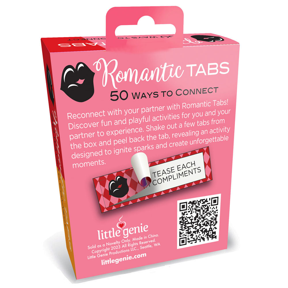 Romantic Tabs - Romantic Suggestions - Set of 50 packaging with playful activities for couples to reconnect.