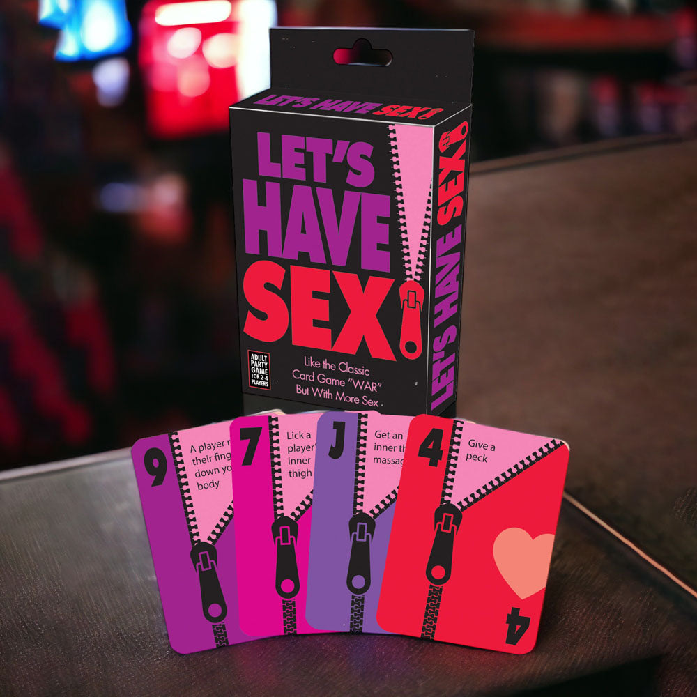 Let's Have Sex - Naughty Card Game with colorful cards and box, perfect for adult fun and entertainment.