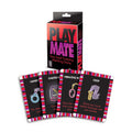 Play Mate foreplay card game box and matching cards showcasing sexy adult activities.