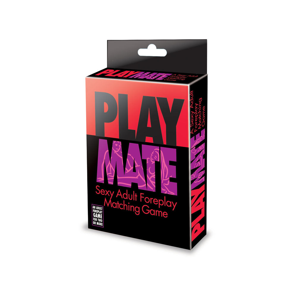 Play Mate - foreplay card game packaging with sexy adult matching game theme.