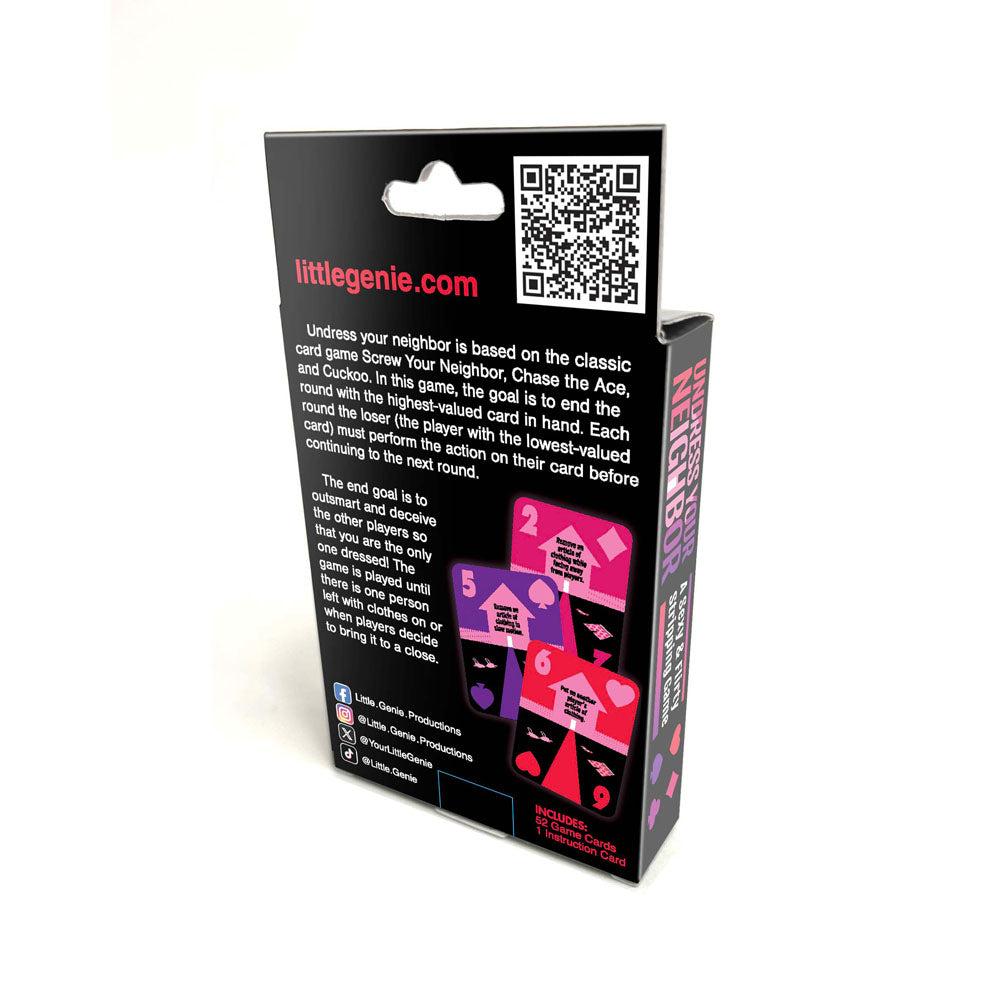 Undress Your Neighbour - Sexy Card Game packaging featuring playful card designs to enhance adult game nights.