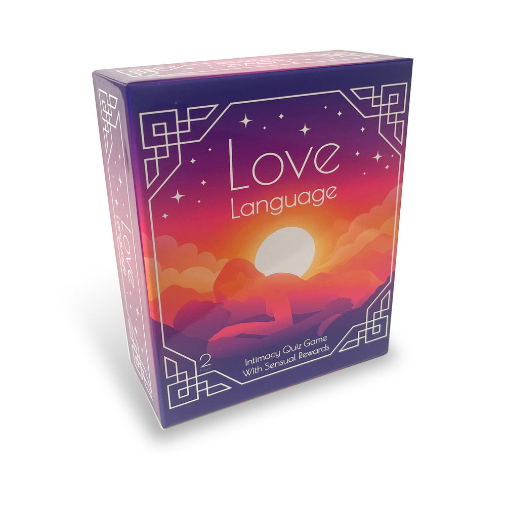 Love Language - Couples Game box featuring intimacy quiz and sensual rewards for deepening connection.