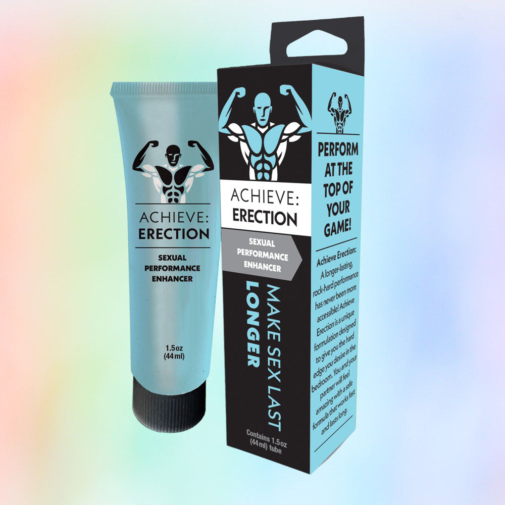 Achieve: Erection - Sexual Performance Enhancer for Men - 44 ml Tube packaging and product for men's performance needs.