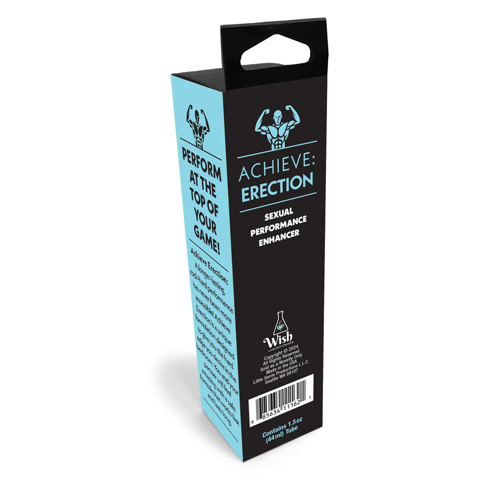 Achieve: Erection - Sexual Performance Enhancer for Men - 44 ml Tube packaging side view.