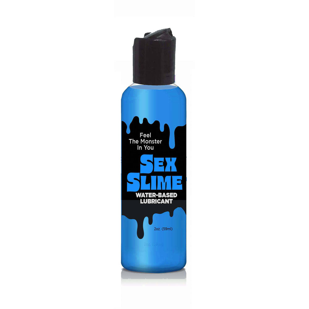 Sex Slime -  -  Water Based Lubricant - 60 ml Bottle in a blue bottle with a black label.