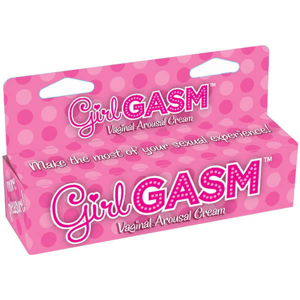 GirlGasm - Vaginal Arousal Cream - 44 ml (1.5 oz) Tube packaging for intimate essentials, enhancing sexual experience.
