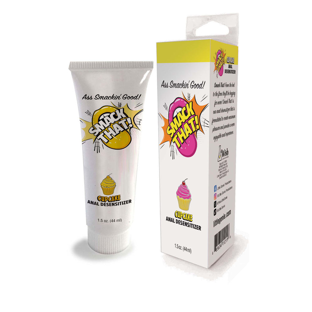 Smack That! anal desensitiser in 44 ml tube, featuring cupcake flavour, designed for enhanced intimate experiences.