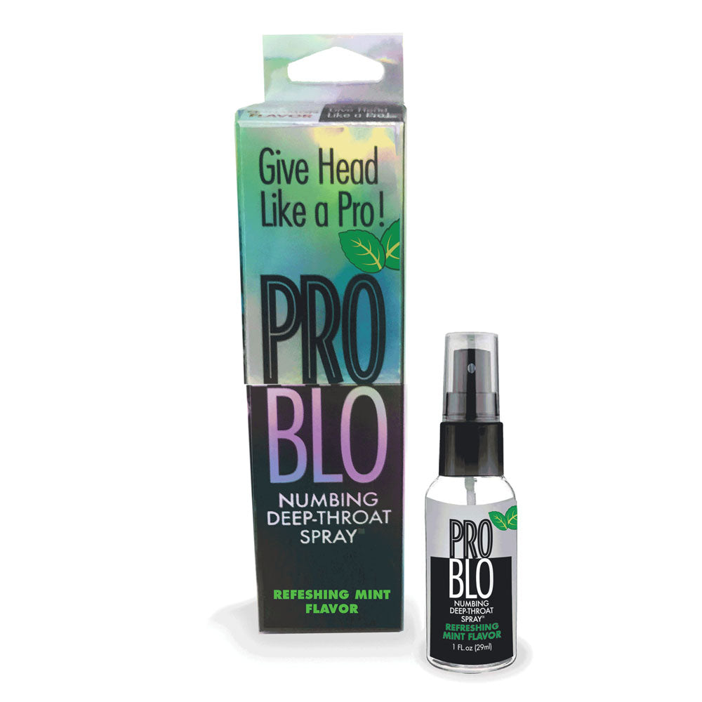 ProBlo Deep Throat Spray - Mint - Mint Flavoured Deep Throat Spray - 30 ml bottle and packaging