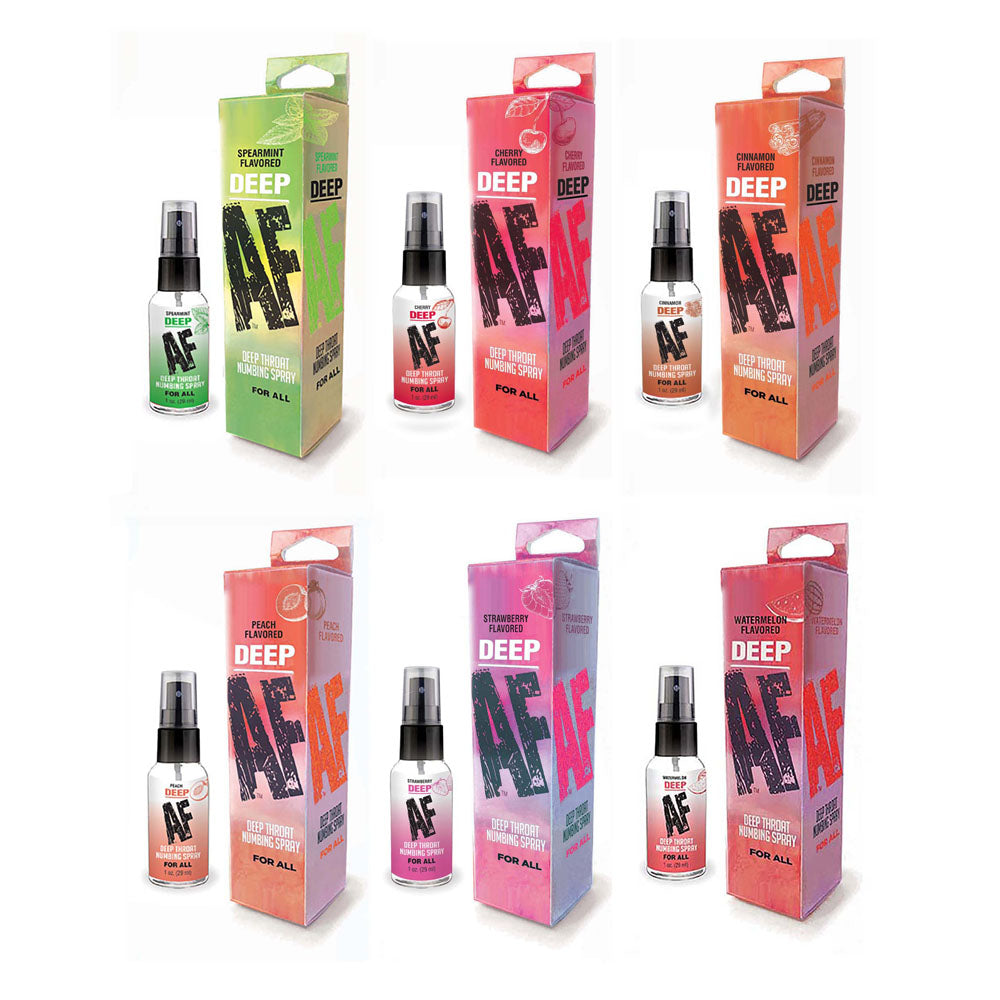 Deep AF - Peach - Peach Flavoured Deep Throat Spray - 29 ml available with other flavors in spray bottles.