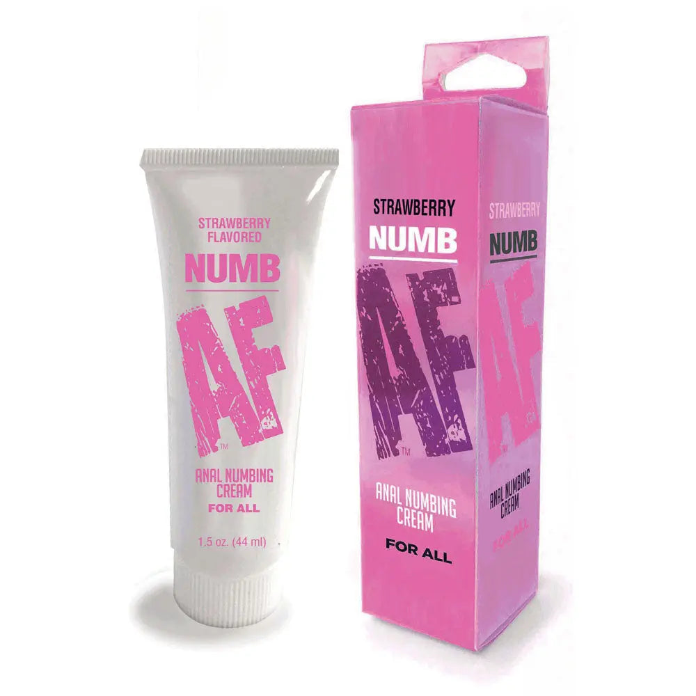 Numb AF - Strawberry - Strawberry Flavoured Anal Numbing Cream - 44 ml Tube Little Genie Discreet Intimate Essentials.
