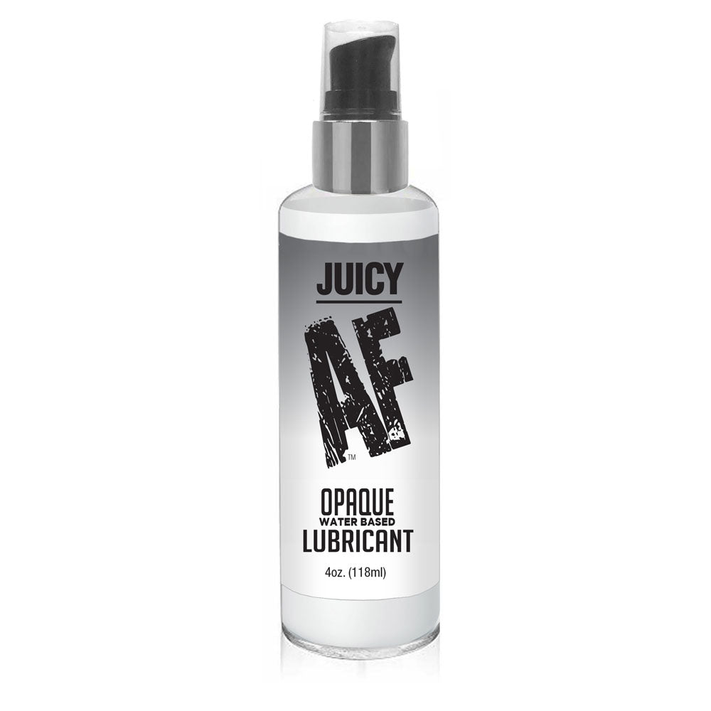 Juciy AF - Waterbased Opaque Lube - 118 ml - Waterbased Cum Lube - 118 ml bottle on display.