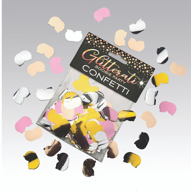 Glitterati - Boobie Confetti - Party Decoration with colorful confetti shapes for adult parties.