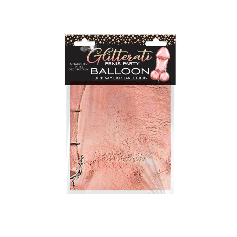Glitterati - Penis Party Balloon 90cm Mylar - 90 cm Novelty Balloon packaging for party fun and celebrations.