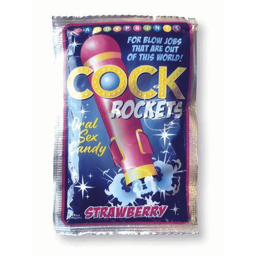 Cock Rockets - Strawberry - Strawberry Flavoured Oral Sex Candy - 15 grams Little Genie Discreet Intimate Essentials.