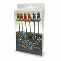 Glitterati Hors d'Oeuvre Picks - 6 Pack - Stainless Steel 18 cm Food Picks - Set of 6 with elegant metallic colors.