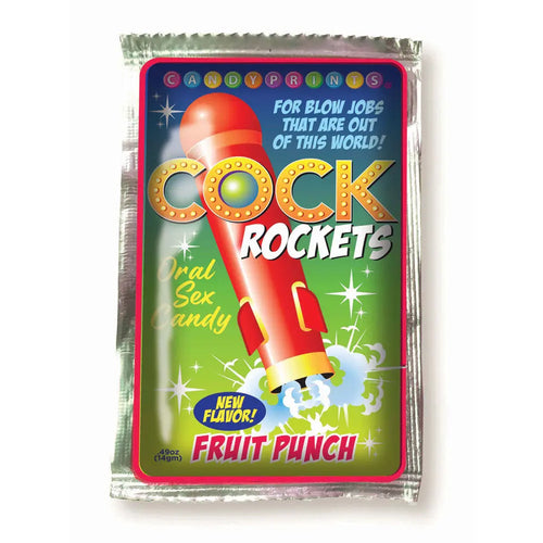 Cock Rockets - Fruit Punch - Fruit Punch Flavoured Oral Sex Candy - 15 grams Little Genie Discreet Intimate Essentials.