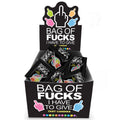 Bag Of Fucks I Have To Give - Display - Fruit Flavoured Lollies - Counter Display of 100 Mini Packs.