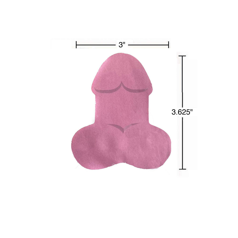 Super Fun Penis Sticky Notes - Multi  Novelty Sticky Notes - 100 Pack in pink shape, measuring 3" x 3.625" for fun office use.