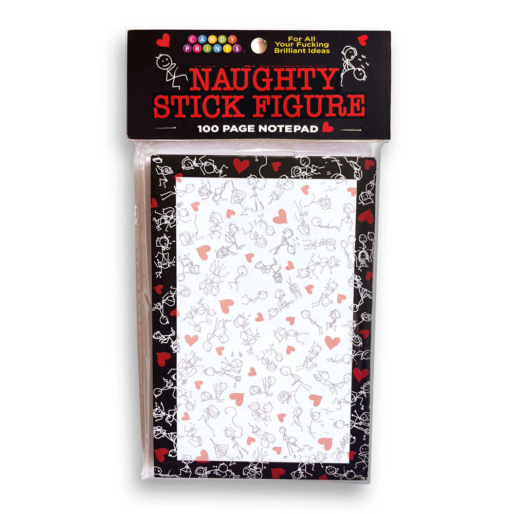 Naughty Stick Figure Notepad - Novelty Notepad - 100 Pages with playful designs and funny illustrations for adult humor.