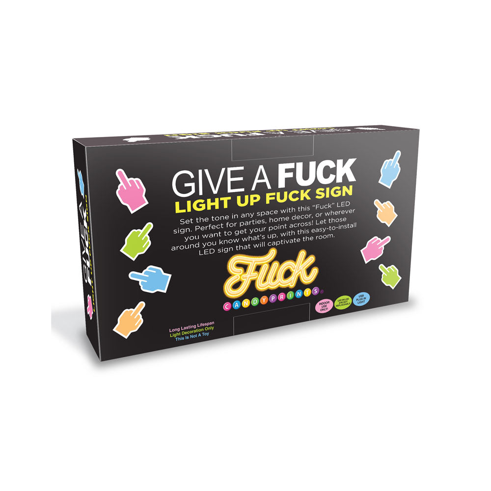 Give a Fuck Light Up Fuck Sign - Novelty Neon Light for unique home decor and expressions.