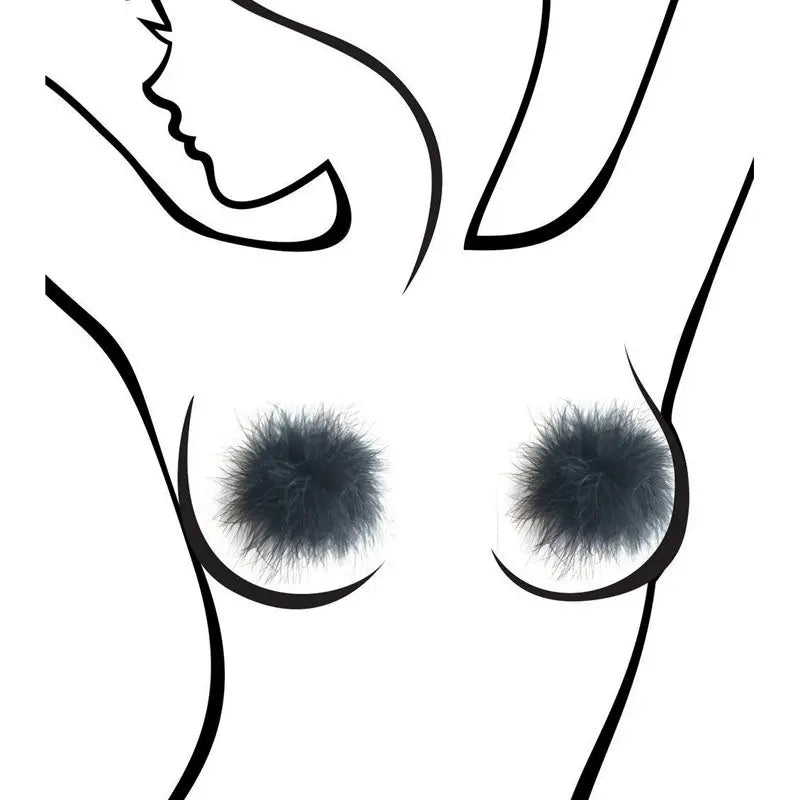 Sexy AF - Nipple Couture  Marabou -  Marabou Reuseable Nipple Pasties Little Genie Discreet Intimate Essentials.
