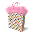 Dirty Penis Gift Bag - Novelty Gift Bag with colorful patterns and fluffy pink fringe for fun occasions.