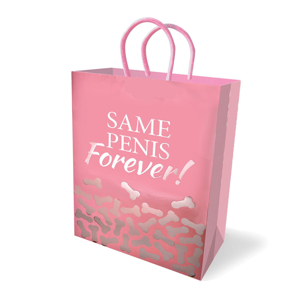 Same Penis Forever Gift Bag - Novelty Gift Bag showcasing a playful design, perfect for brides-to-be.