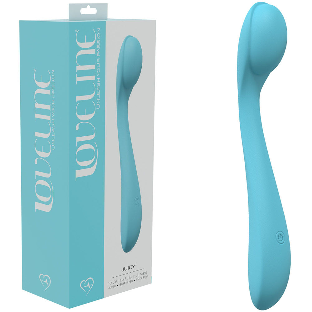 LOVELINE Juicy -  -  21.5 cm USB Rechargeable Vibrator with packaging, designed for intimate pleasure and stimulation.
