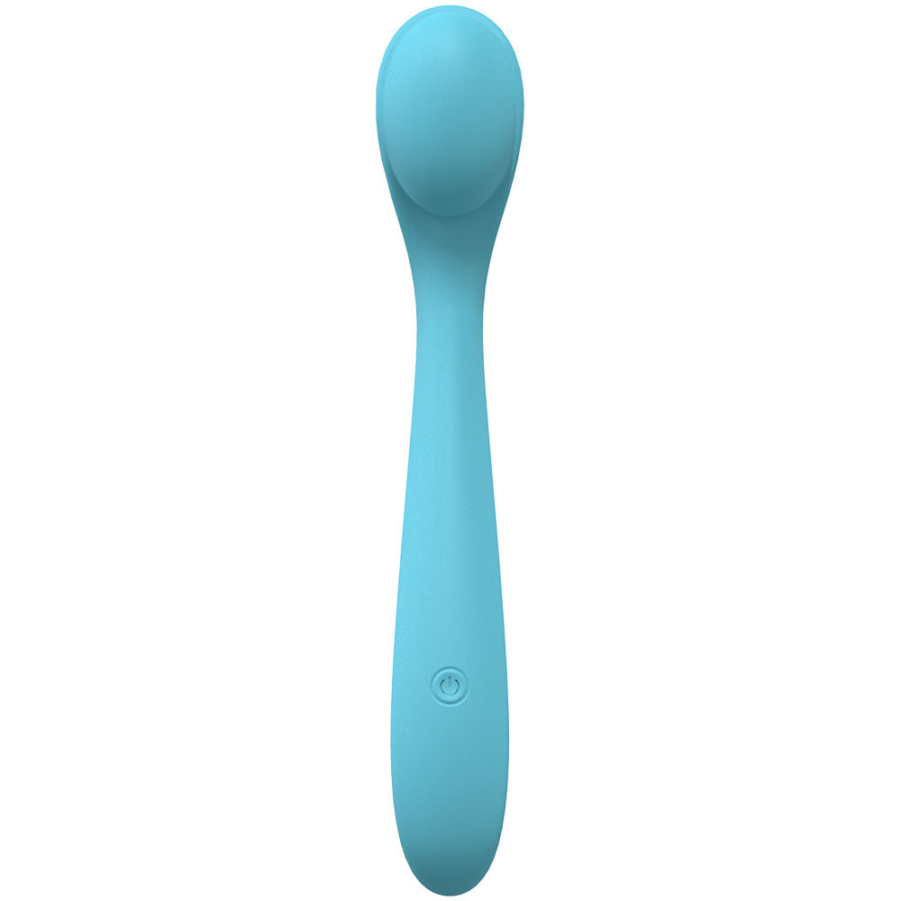 LOVELINE Juicy -  -  21.5 cm USB Rechargeable Vibrator in vibrant blue color, perfect for intimate essentials for her.