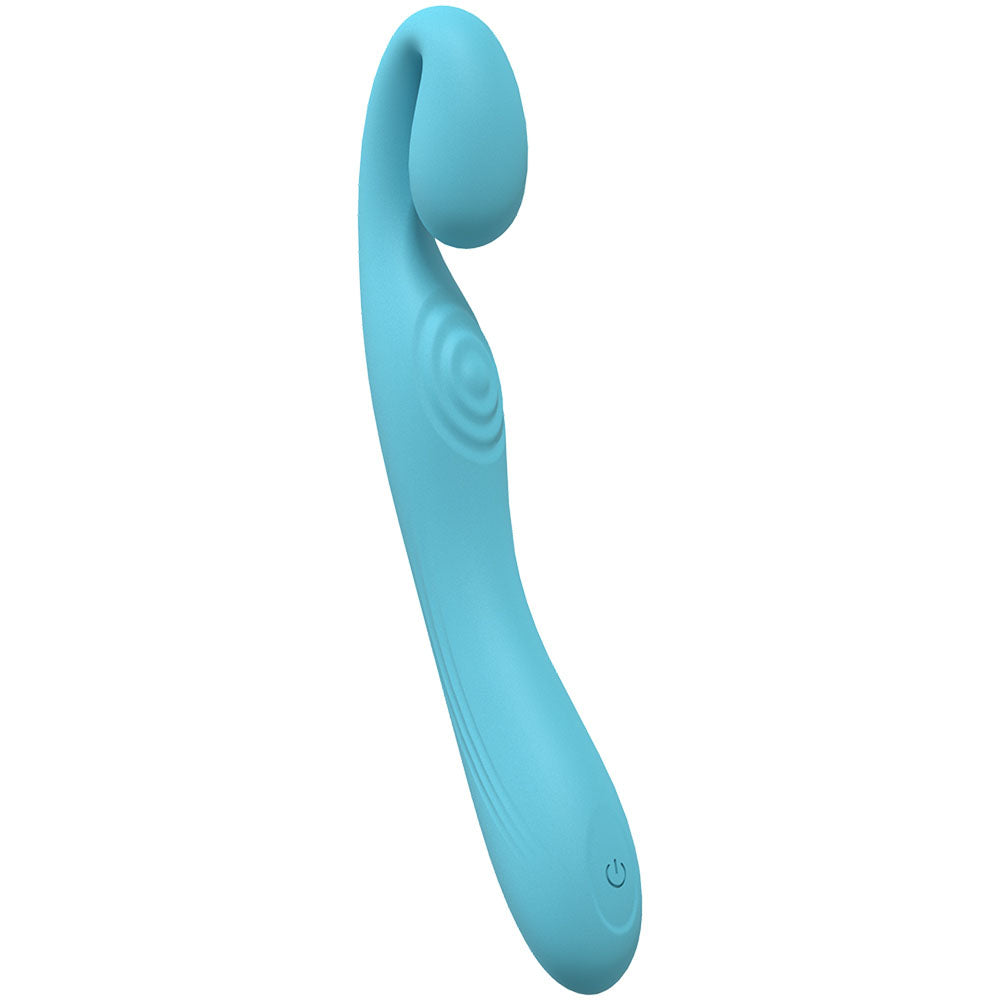 LOVELINE Obsession -  -  18.4 cm USB Rechargeable Vibrator in bright blue color, crafted from premium silicone.