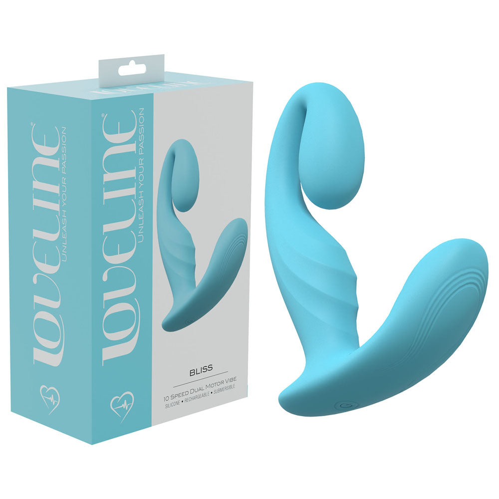 LOVELINE Bliss -  -  11.5 cm USB Rechargeable Vibrator with 10 speeds, dual motors, and premium silicone design.