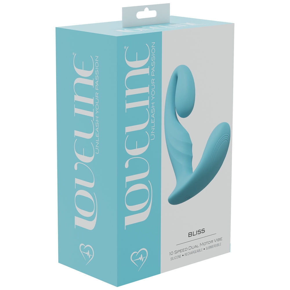 LOVELINE Bliss -  -  11.5 cm USB Rechargeable Vibrator packaging showcasing its modern design and features.
