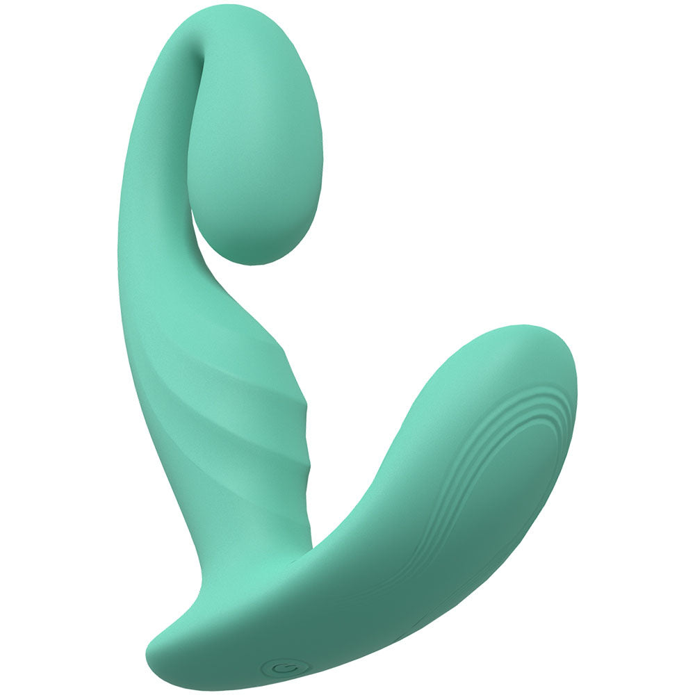 LOVELINE Bliss -  -  11.5 cm USB Rechargeable Vibrator in teal silicone for intimate pleasure and stimulation.