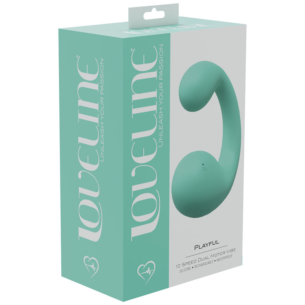 LOVELINE Playful -  -  8.5 cm Dual Vibrator packaging showcasing its design and features for intimate essentials for her.