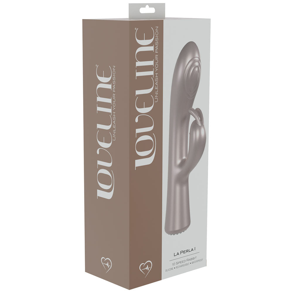 LOVELINE La Perla I -  - Pearlescent  19.2 cm USB Rechargeable Rabbit Vibrator packaging design.